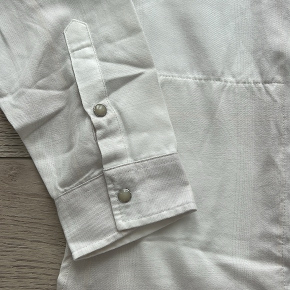 Jachs white long shirt button down with pockets woman size XL  plaid flannel - Picture 2 of 7